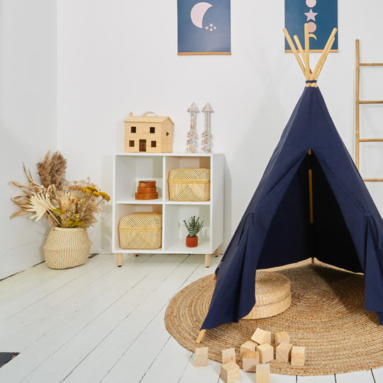 100% Cotton Canvas Ultra Anti-UV Play Teepee | Charlie - Midnight