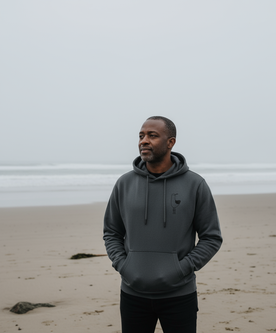 Organic Adult Hoodie | Chip the Seagull - Charcoal