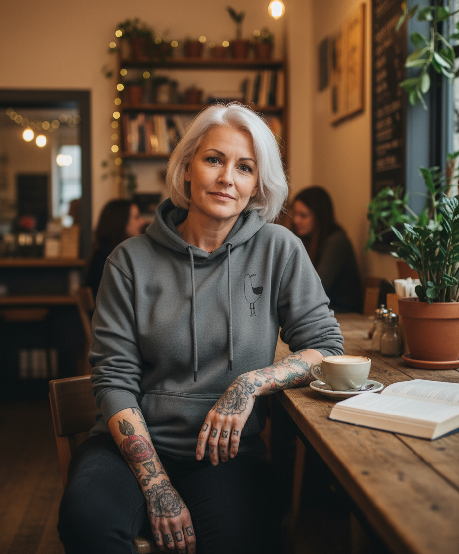 Organic Adult Hoodie | Chip the Seagull - Charcoal