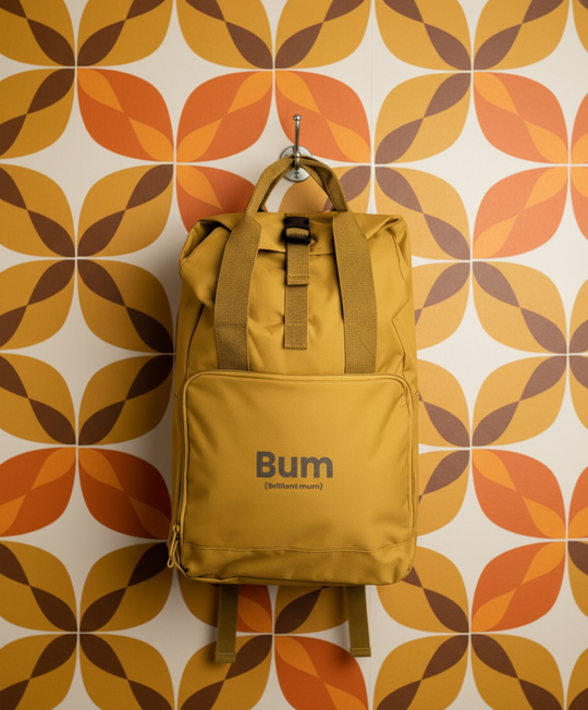 Embroidered Roll-Top Backpack - Bum (Brilliant Mum)