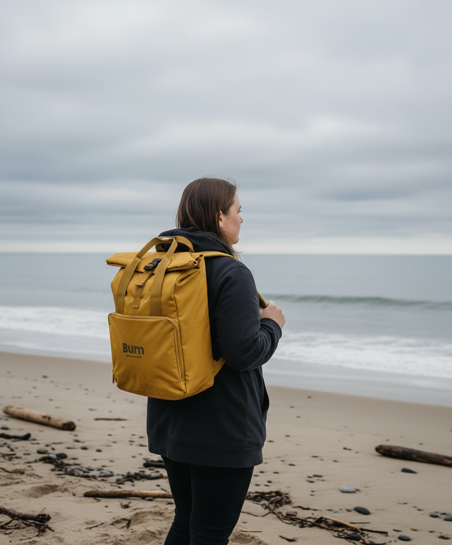Embroidered Roll-Top Backpack - Bum (Brilliant Mum)
