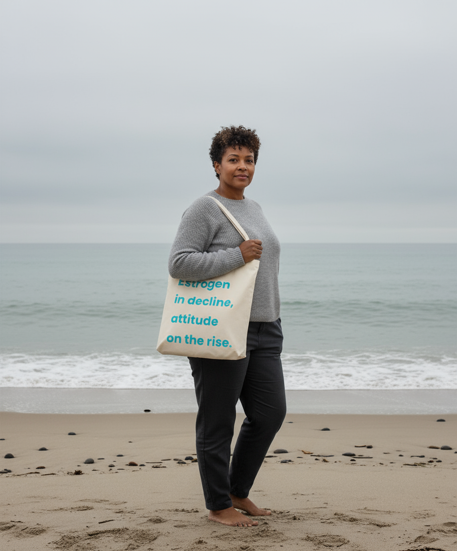 Organic Super Strong Tote - Estrogen In Decline, Attitude On The Rise