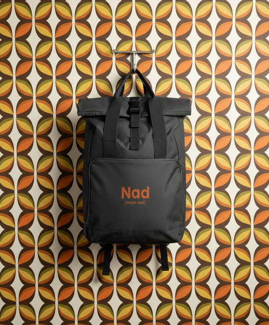 Embroidered Roll-Top Backpack - Nad (Ninja Dad)