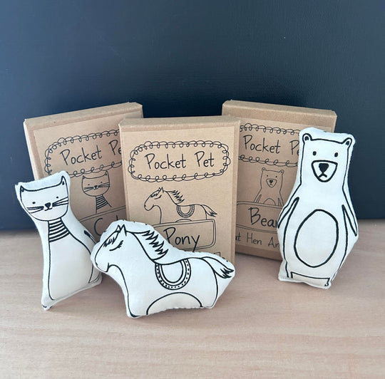 Screen Printed Cushion Doll | Pocket Pet Cat