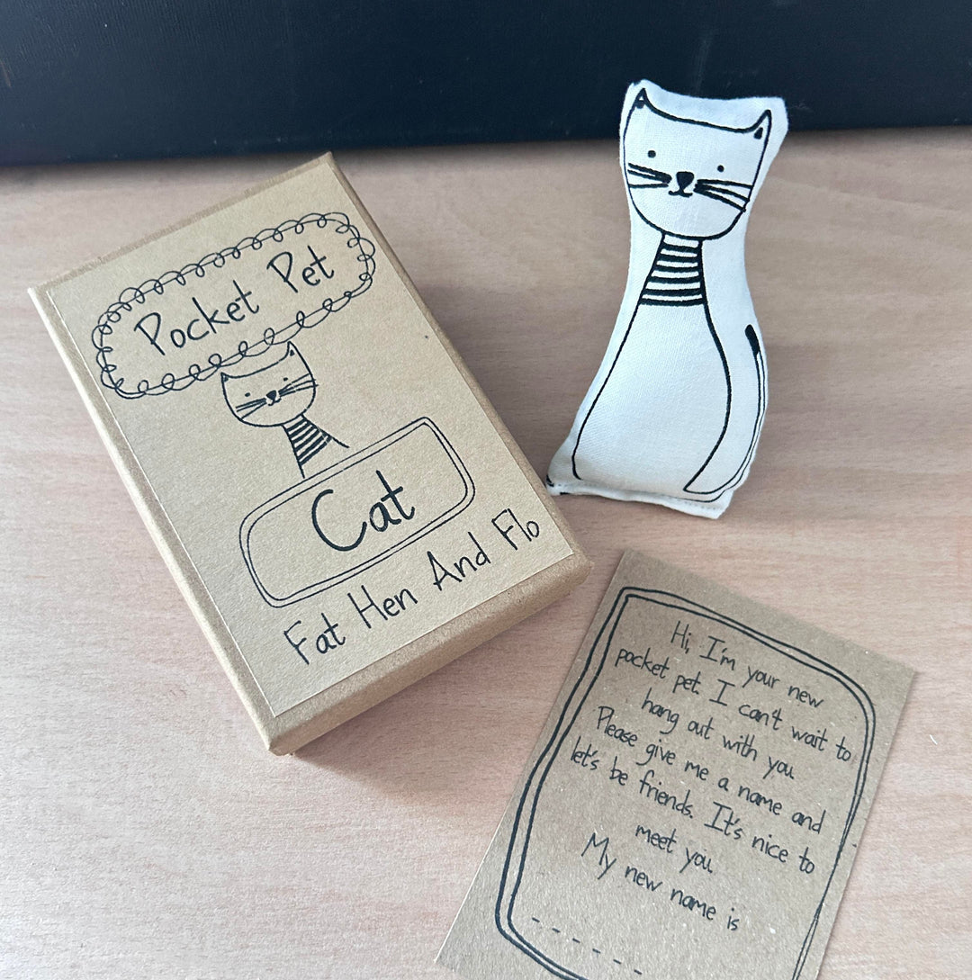 Screen Printed Cushion Doll | Pocket Pet Cat