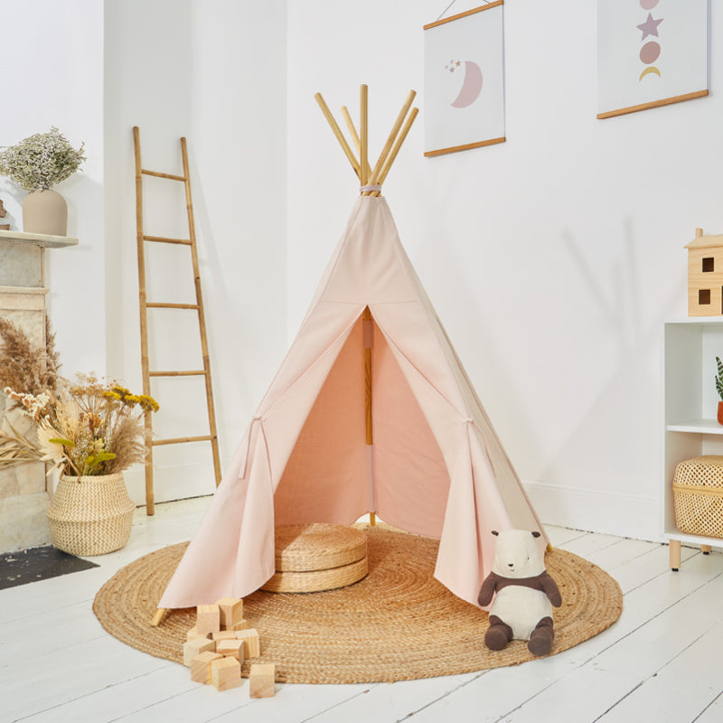 100% Cotton Canvas Ultra Anti-UV Play Teepee | Charlie - Petal