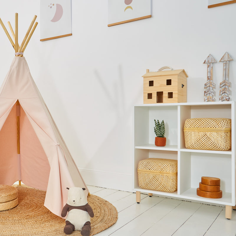 100% Cotton Canvas Ultra Anti-UV Play Teepee | Charlie - Petal