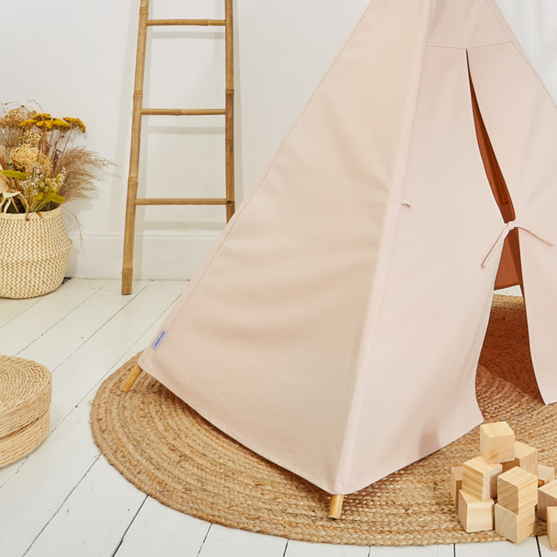 100% Cotton Canvas Ultra Anti-UV Play Teepee | Charlie - Petal