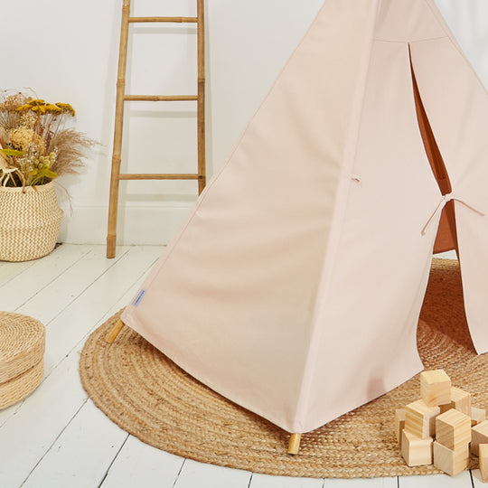 100% Cotton Canvas Ultra Anti-UV Play Teepee | Charlie - Petal