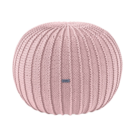 Knitted Pouffe, Medium | Powder Pink