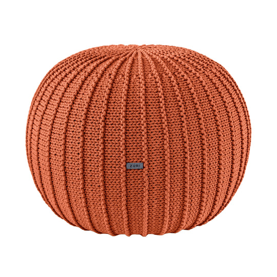Knitted Pouffe, Medium | Pumpkin