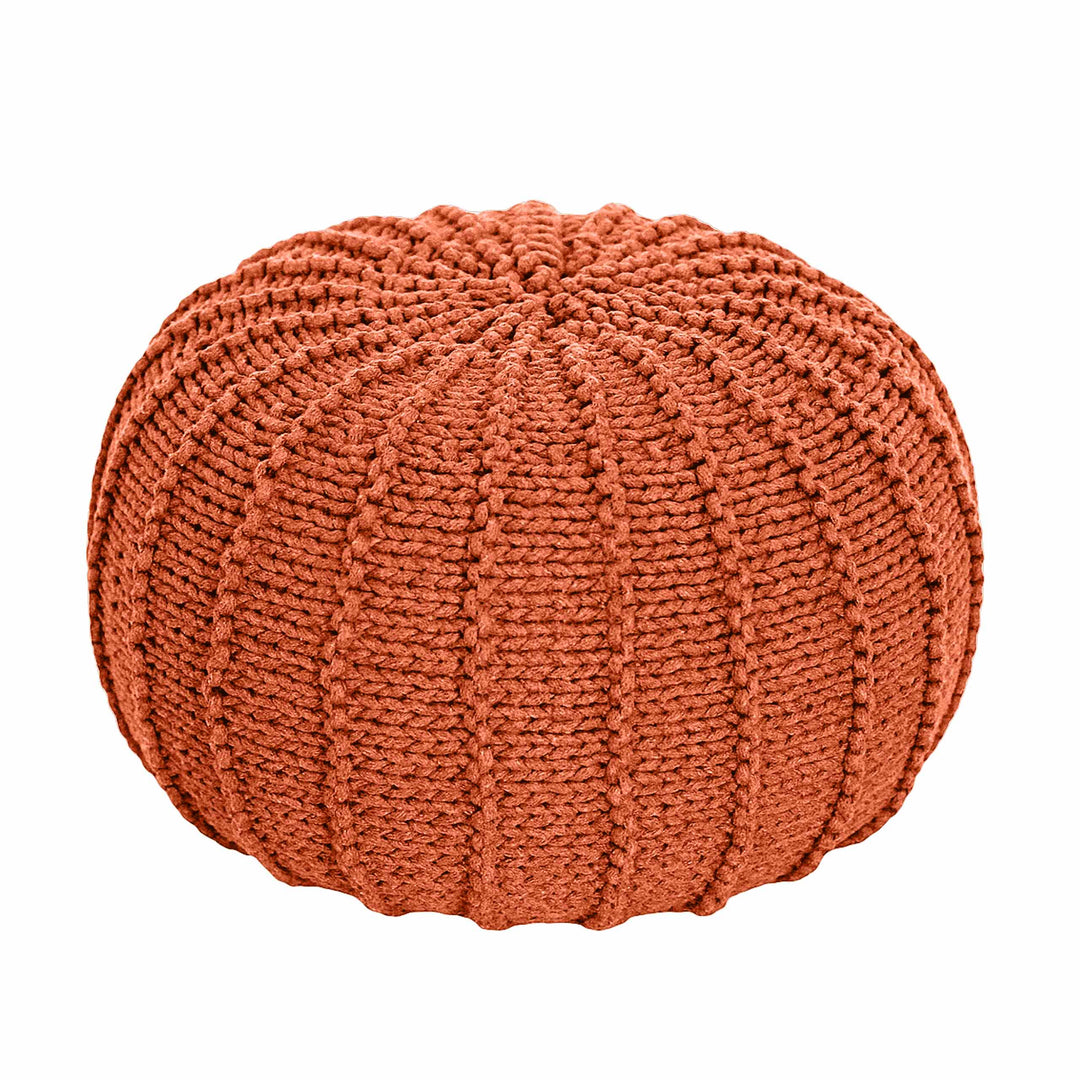 Knitted Pouffe, Small | Pumpkin
