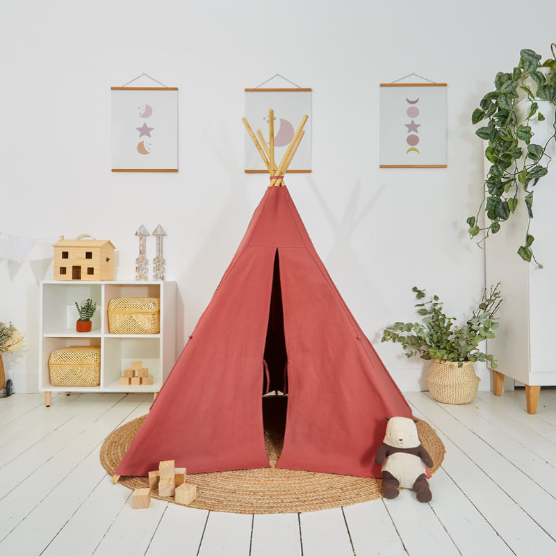100% Cotton Canvas Ultra Anti-UV Play Teepee | Hettie - Rose