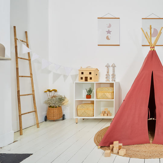100% Cotton Canvas Ultra Anti-UV Play Teepee | Hettie - Rose