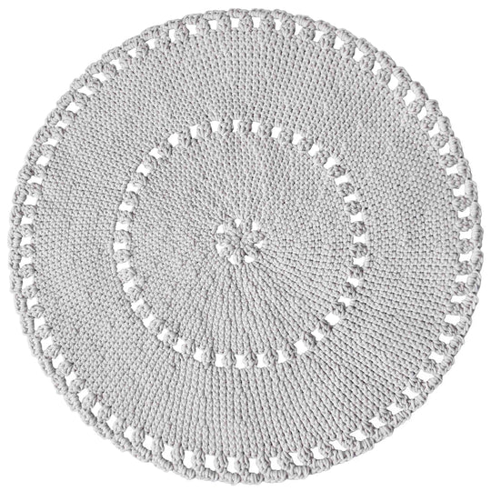 Crochet Boho Rug | Light Grey