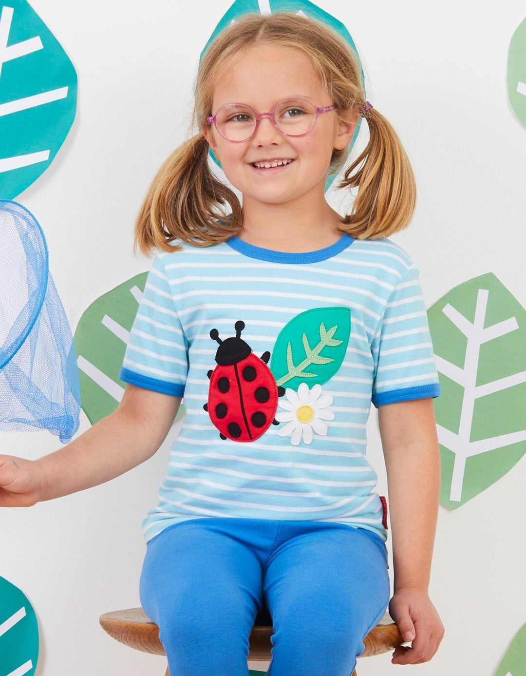 Organic Ladybird Applique Short-Sleeved T-Shirt