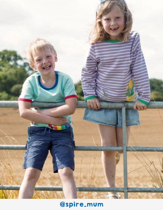 Organic Spring Applique Short-Sleeved T-Shirt