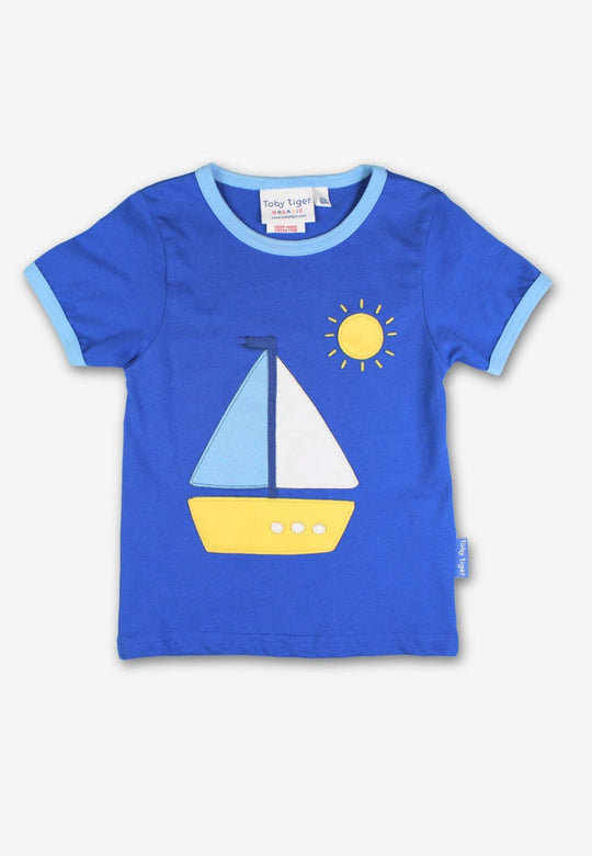 Organic St Ives Boat Applique Short-Sleeved T-Shirt
