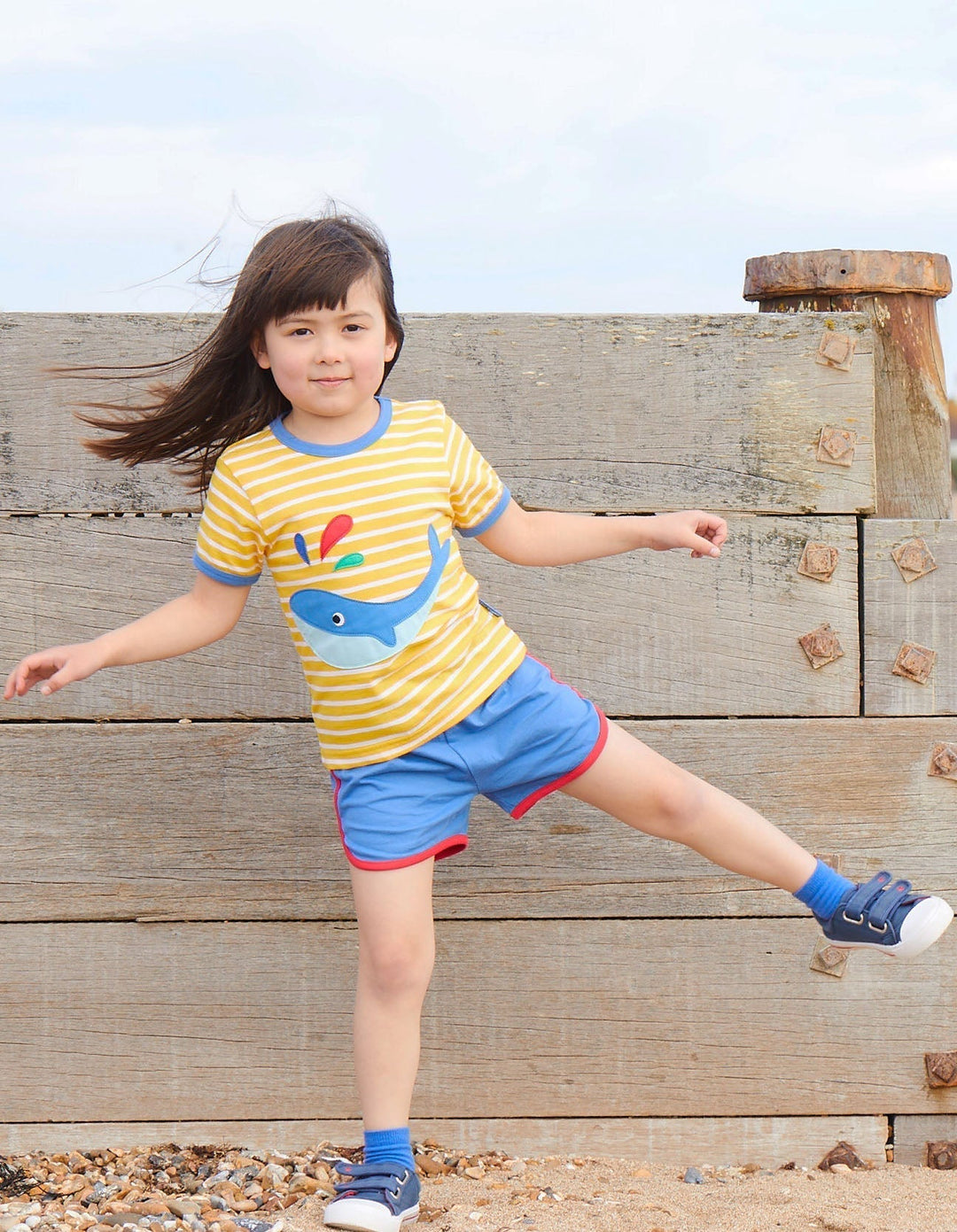 Organic Whale Applique Short-Sleeved T-Shirt