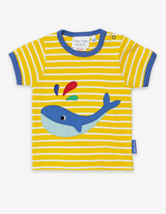 Organic Whale Applique Short-Sleeved T-Shirt