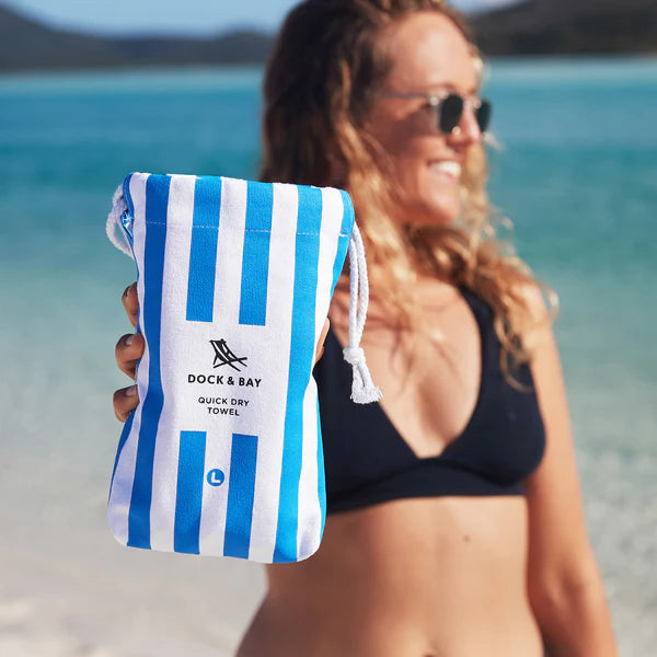 Dock and Bay Quick Dry Towel | Bondi Blue (Large) - Moo Like a Monkey