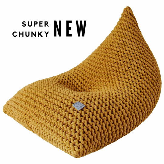 Kids Chunky Knitted Bean Bag | Mustard