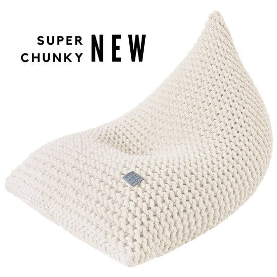 Kids Chunky Knitted Bean Bag | Ivory