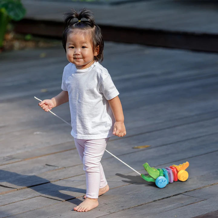 Plan Toys | Pull-Along Rainbow Alligator