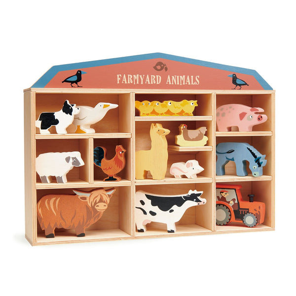 Wooden Farmyard Animal Shelf