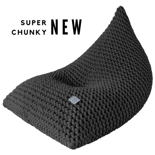 Kids Chunky Knitted Bean Bag | Graphite