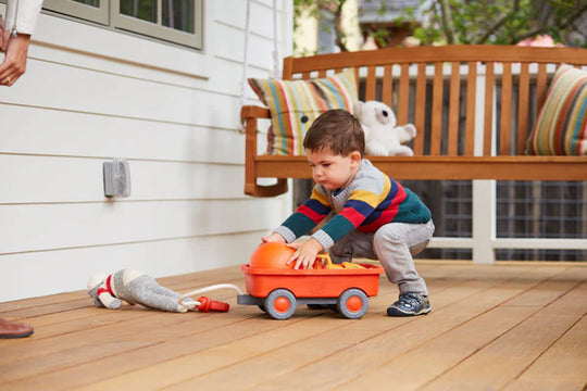 Orange Pull Along Wagon
