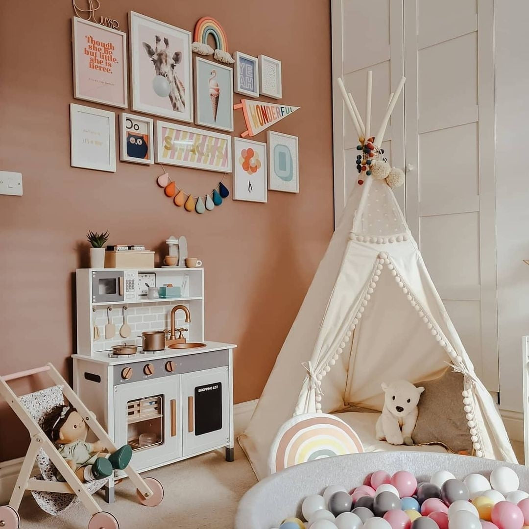 Teepee Play Tent With Pompoms