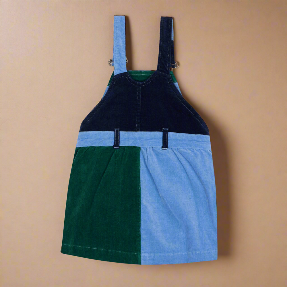 Reverse of patchwork corduroy dress