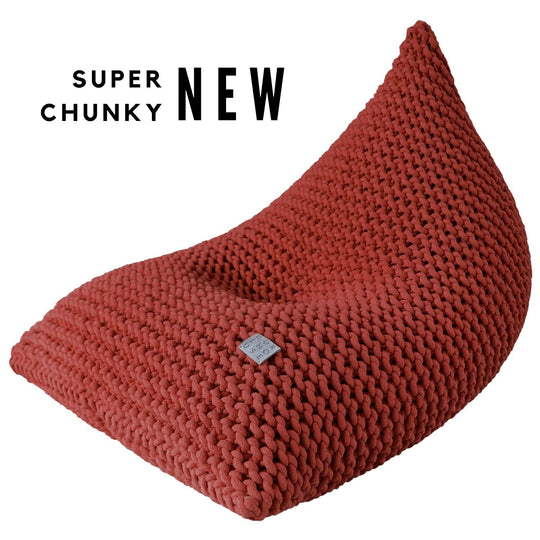 Kids Chunky Knitted Bean Bag | Terracotta