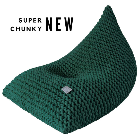 Kids Chunky Knitted Bean Bag | Bottle Green