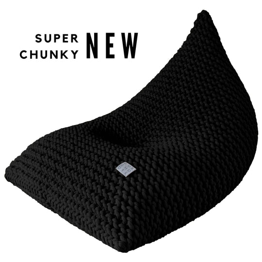 Kids Chunky Knitted Bean Bag | Black