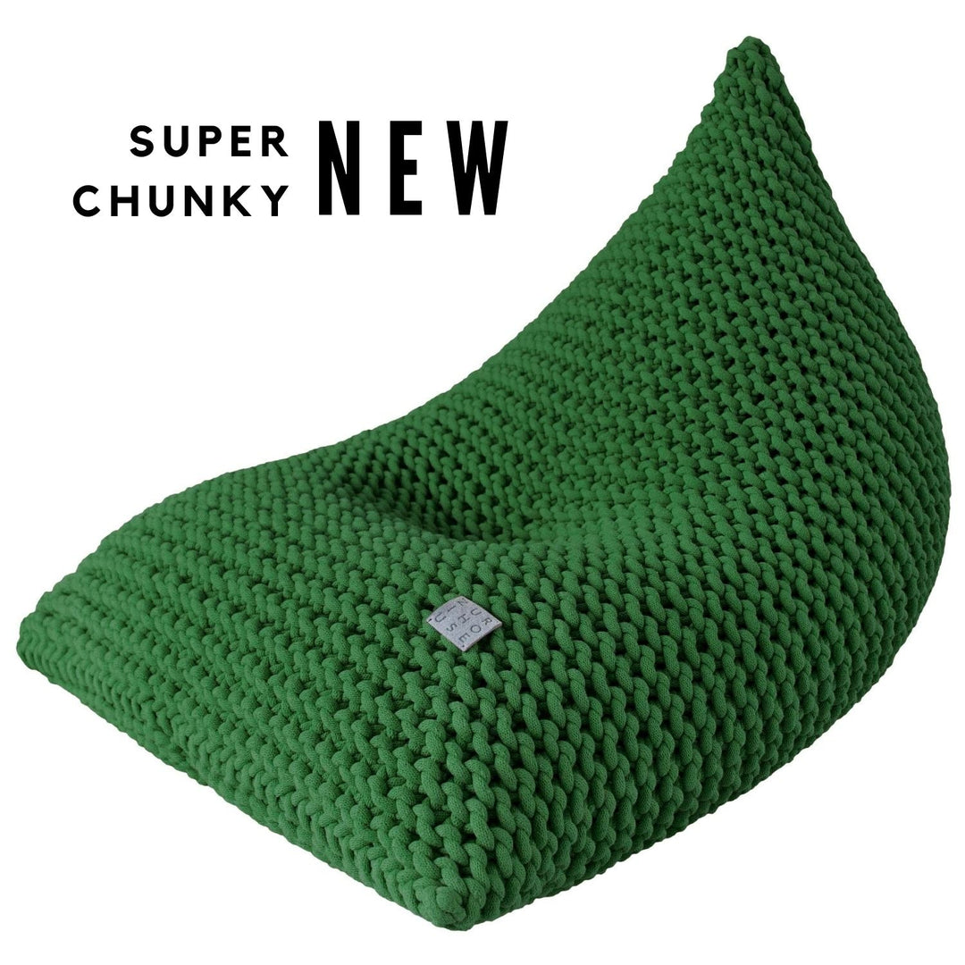 Kids Chunky Knitted Bean Bag | Avocado