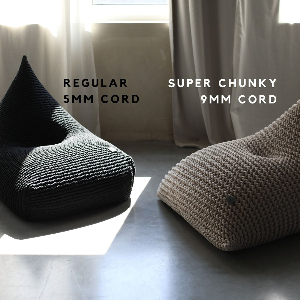 Kids Chunky Knitted Bean Bag | Dark Grey