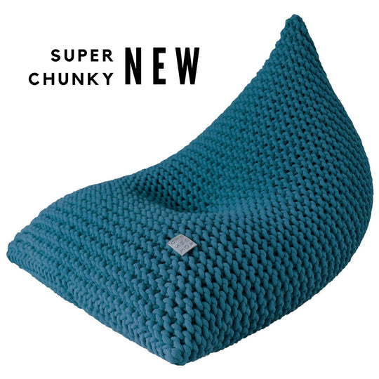 Kids Chunky Knitted Bean Bag | Petrol