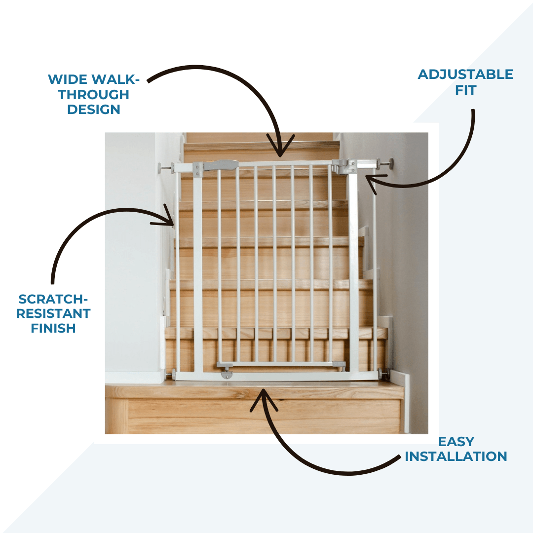 Baby Safety Stair Gate Pressure Fit Extra Wide - Two Pack