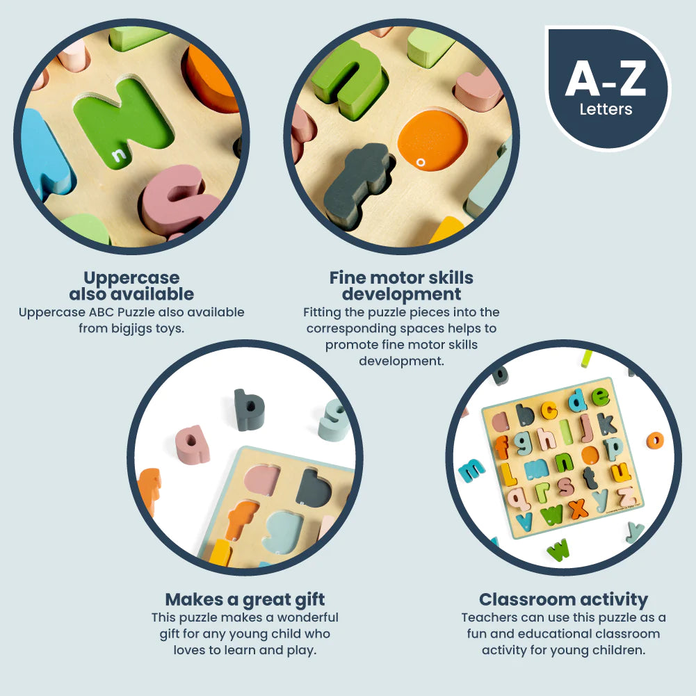 Wooden Lowercase Alphabet Puzzle Moo Like a Monkey