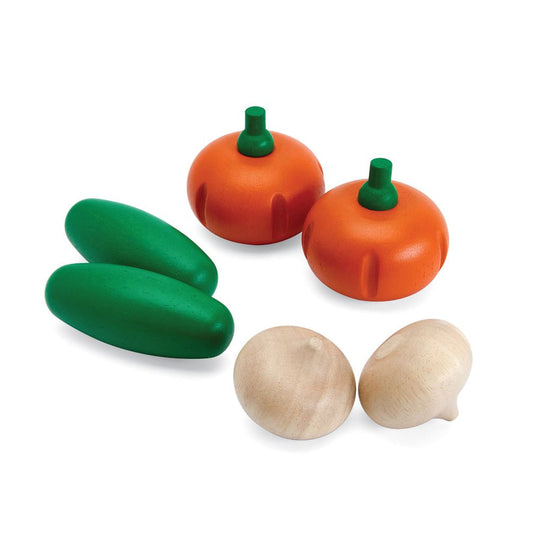 Plan Toys Fresh Produce Set E (Cucumbers, Onions & Pumpkins)