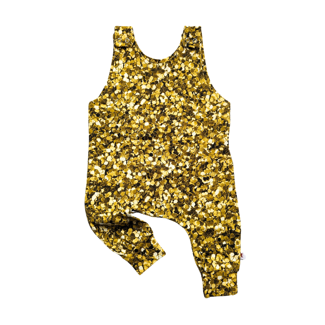 Baby Romper | Gold Glitter - 0-6 Months