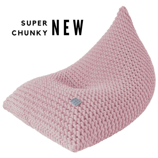 Kids Chunky Knitted Bean Bag | Powder Pink