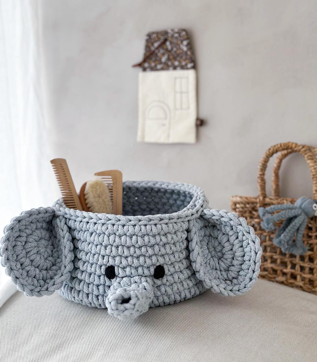 Elephant Basket | Denim Blue