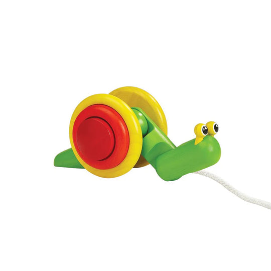 PlanToys Wooden Pull-Along Snail Toy