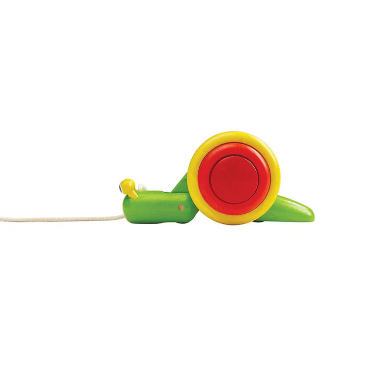 PlanToys Wooden Pull-Along Snail Toy