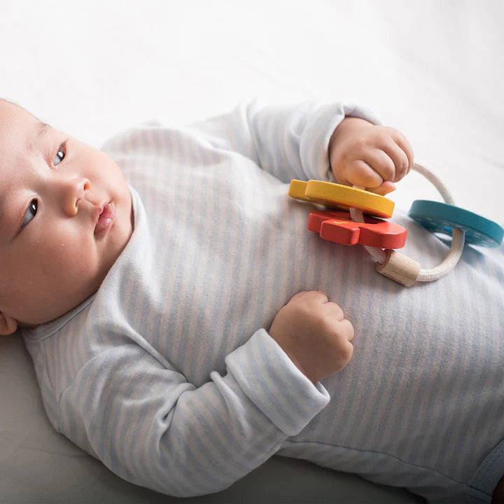 PlanToys Wooden Baby Key Rattle Toy