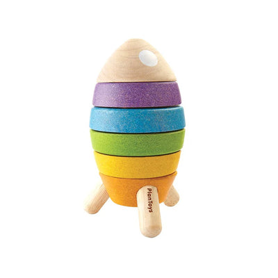 Plan Toys | Stacking Rocket (Bright Colours)