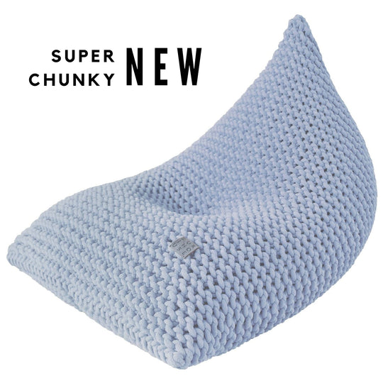 Kids Chunky Knitted Bean Bag | Pale Blue